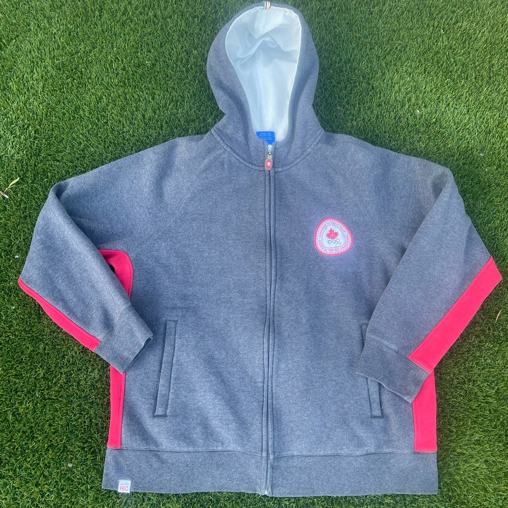 adidas Canada Olympics Gray and Red Performance Jacket